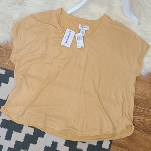 For the Republic 1x woman knit top mustard gold